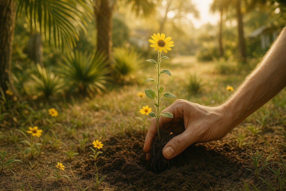 Planting in Sunlit Florida