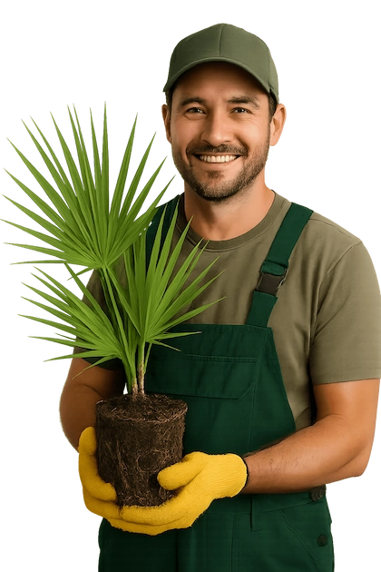 Yard Edit Owner holding plant to be planted